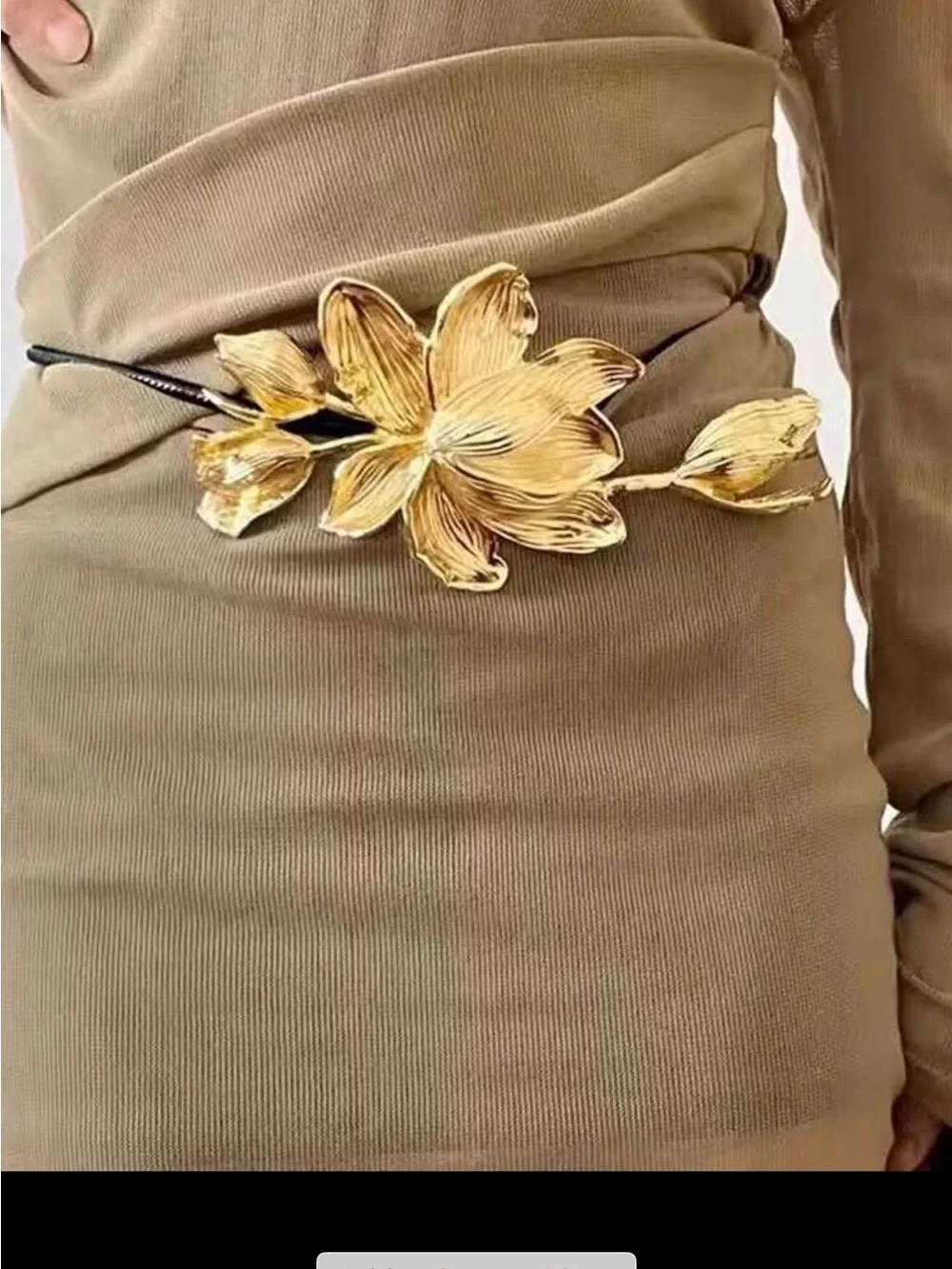 Gold Floral Statement Belt - Women's Accessory